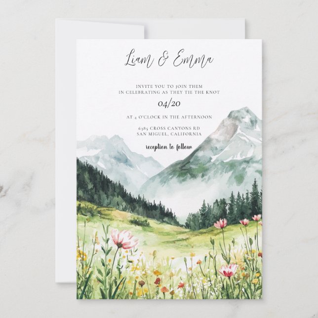 Mountain Wedding Invitation (Devant)