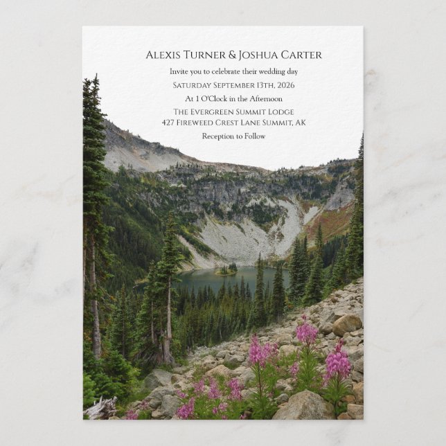 Mountain Wildflower Wedding Invitation (Devant)