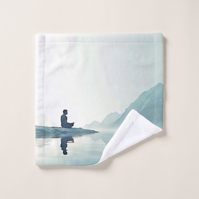 Mountain Zen Conception pacifique de méditation (Gant de toilette)