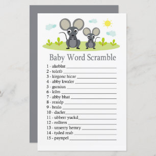 Mouse Baby jeu de brouillage de mot