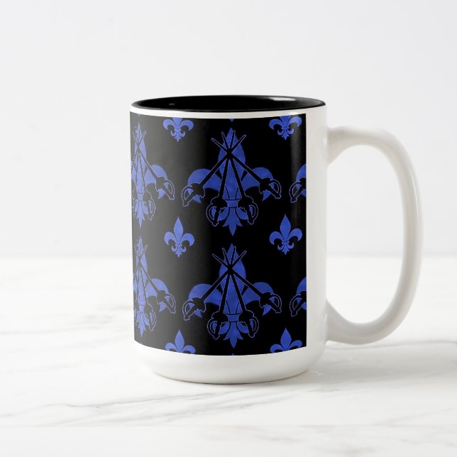 Mousquetaire épée Mug café bleu (Droit)