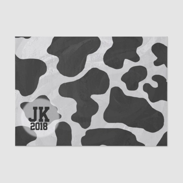 Mousseline 03of12 Papier de tissus Motif de vache (Recto)