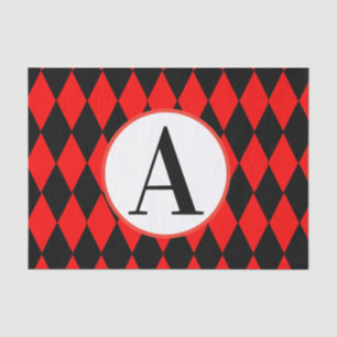 Mousseline 10 livres Papier de tissus, HARLEQUIN ROUGE & NOIR