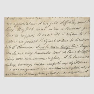 Mousseline 1800 Lettre de script français sur papier vieilli