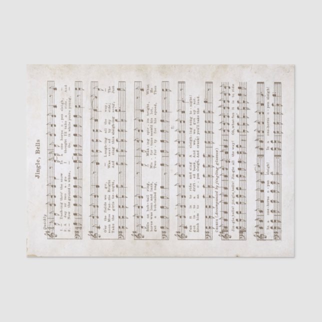 Mousseline 1850 Jingle, cloches ! Papier de tissus et découpa (Recto)