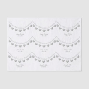 Mousseline 25e anniversaire du Mariage Papier à coeur en arge