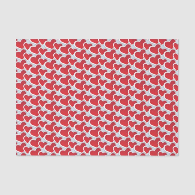 Mousseline 2 Coeurs de papier rouge dans un Motif extensible (Recto)