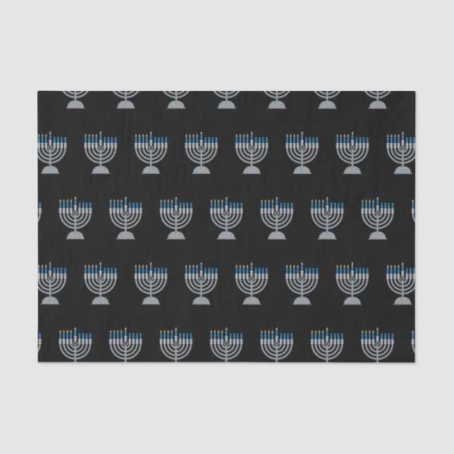 Mousseline 4e nuit de Hanoukka Parties scintillant papier (Recto)