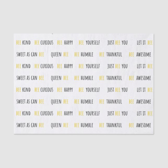 Mousseline Abee Happy Bee Kind Tissus Papier (Recto)