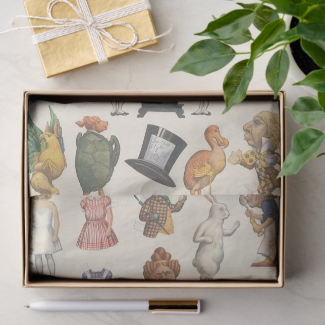 Mousseline Alice au pays des merveilles, poupée en papier vic (Cadeau)