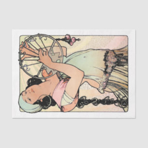 Mousseline Alphonse Mucha Vintage papier découpage d'antiquit