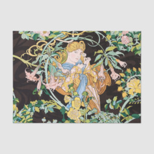 Mousseline Alphonse Mucha Vintage papier découpage d'antiquit