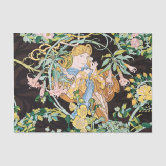 Mousseline Alphonse Mucha Vintage papier découpage d'antiquit