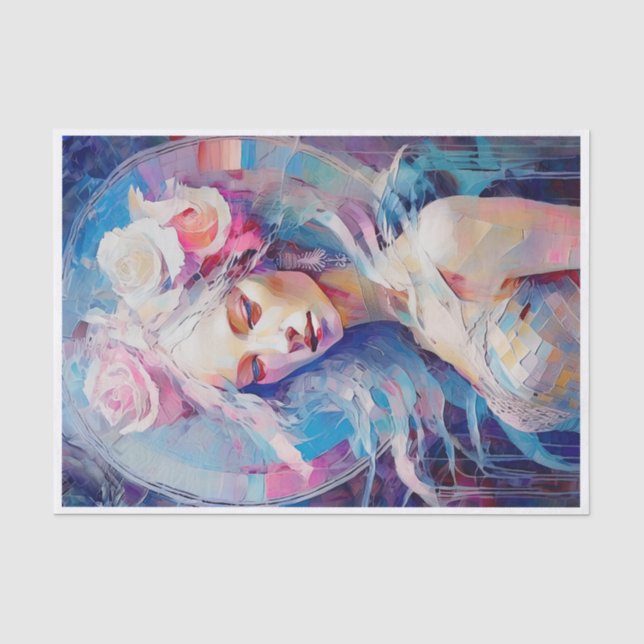 Mousseline Âme d'un ange, collage de papier pastel (Recto)