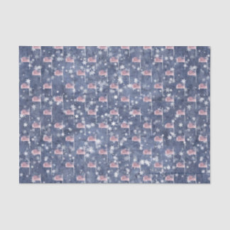 Mousseline American Flag Aglow, papier de tissu épangé étoile