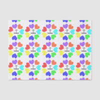 Amour Interracial Rainbow Hearts Tissu Papier
