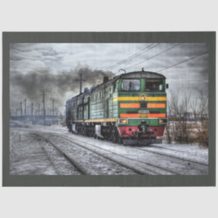 Mousseline Ancien train 20x30 papier de papier de découpage