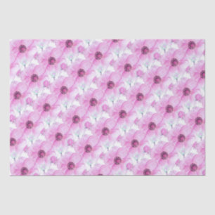Mousseline Anémone rose botanique aquarelle papier tissu art