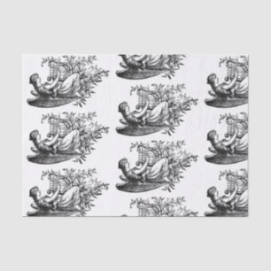 Mousseline Angel Avec Harpe Et Papier Tissu Floral