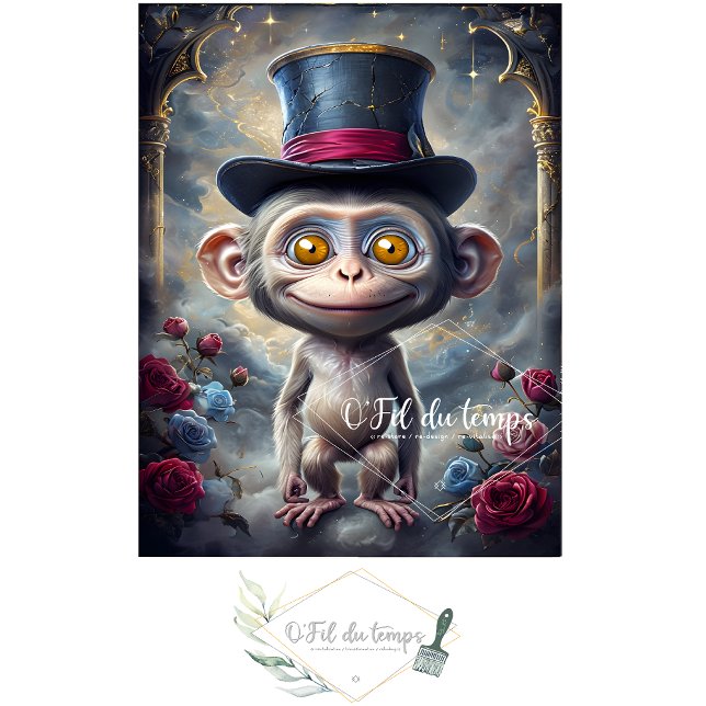 Mousseline Animal drôle avec papier de découpage Casquette. (Créateur téléchargé)