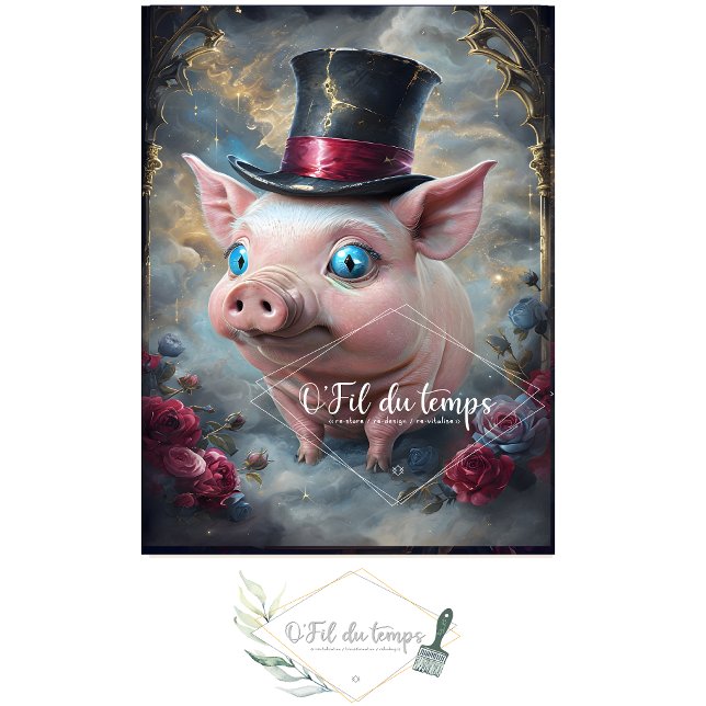 Mousseline Animal drôle avec papier de découpage Casquette. (Créateur téléchargé)