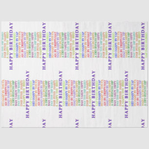 Mousseline Anniversaire Anagrams papier tissu
