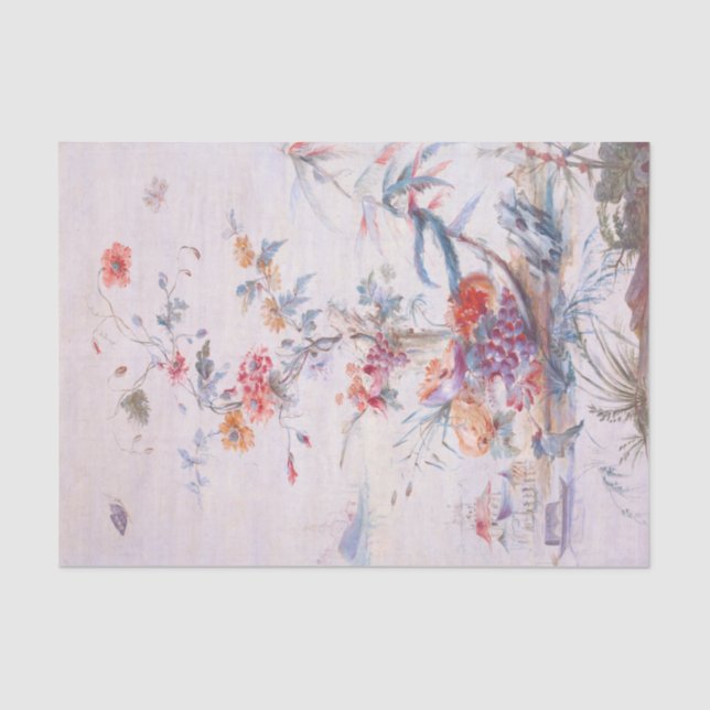 Mousseline Antique Imprimerie Chinoiserie Papier de tissus fl (Recto)