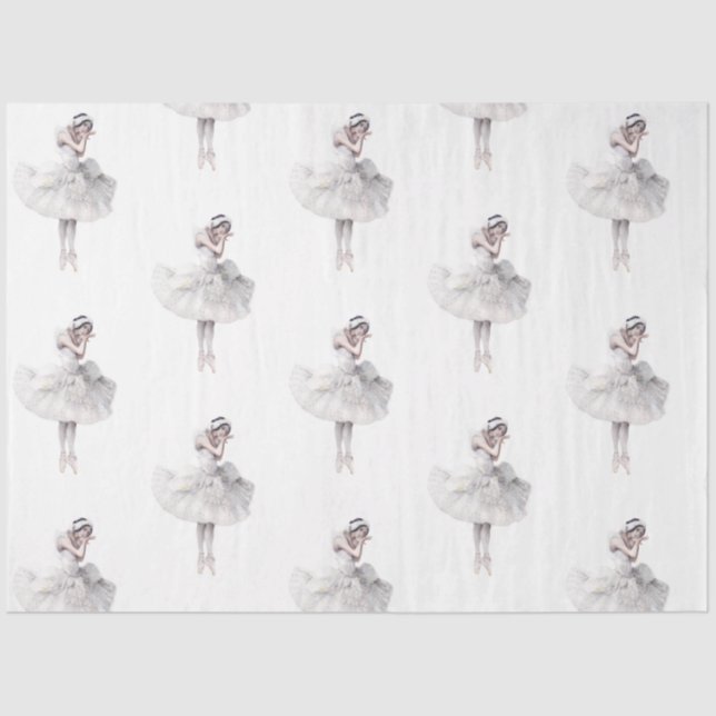 Mousseline Aquarelle Ballerina Series Design 18 Tissu Papier (Recto)