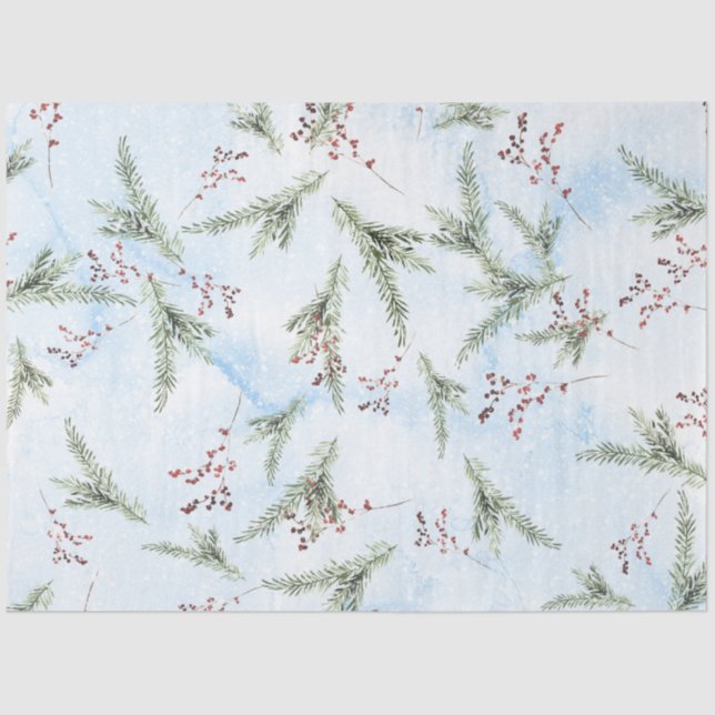 Mousseline Aquarelle de Noël Papier II Design 9 (Recto)