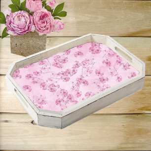 Mousseline Aquarelle Fleurs de cerisier Découpage Papier Tiss