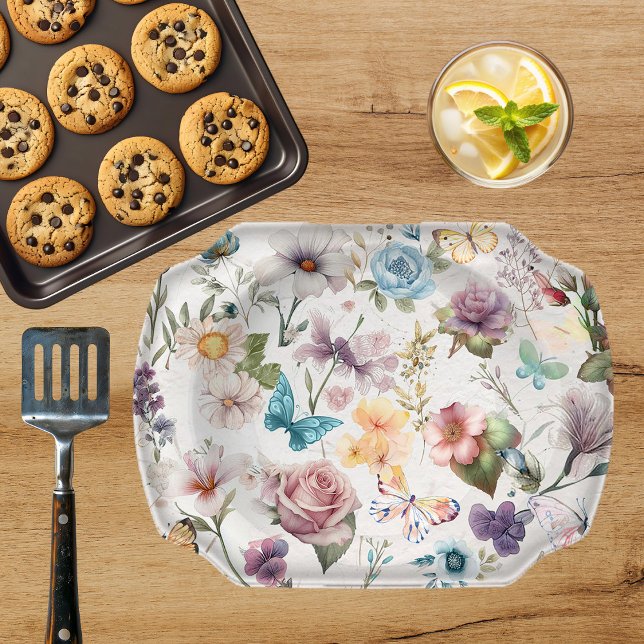 Mousseline Aquarelle Fleurs Découpage papier biseau (Créateur téléchargé)