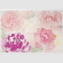 Aquarelle florale - papier de tissu