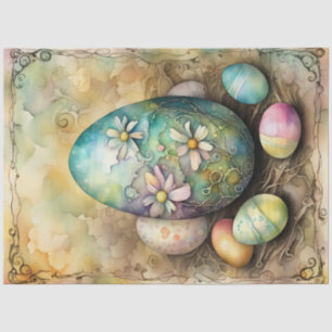 Mousseline Aquarelle Pastel OEuf de Pâques Papier de découpag