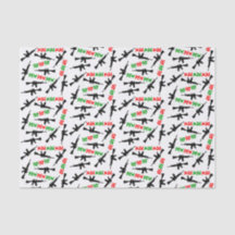 AR-15 Papier de tissu de Noël HO HO HO HO POW PEW 