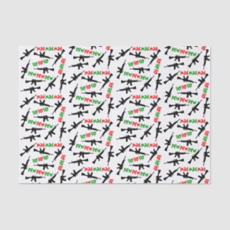 Mousseline AR-15 Papier de tissu de Noël HO HO HO HO POW PEW