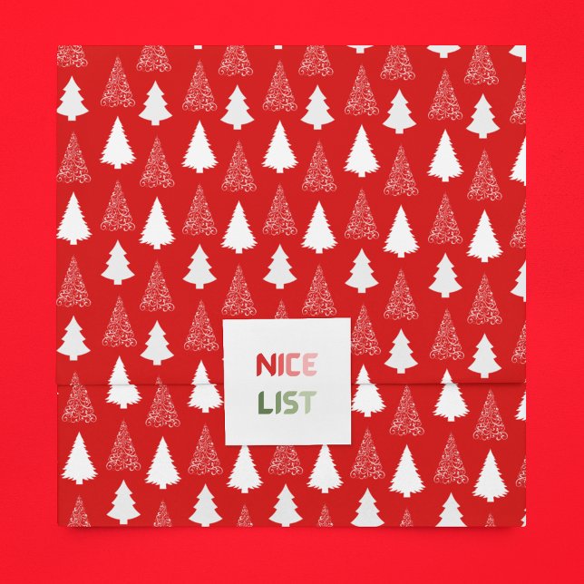 Mousseline Arbre de Noël moderne Motif papier de tissus rouge (Créateur téléchargé)