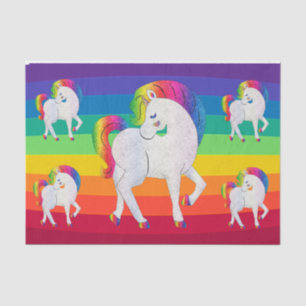 Mousseline Arc en ciel Unicorne Découpage Papier de tissus