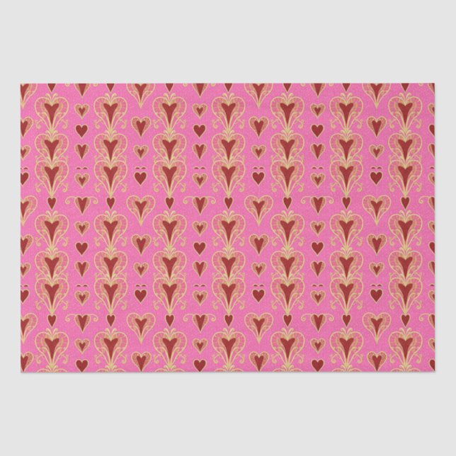 Mousseline Art Déco Luxe Hearts Papier Tissu (Recto)
