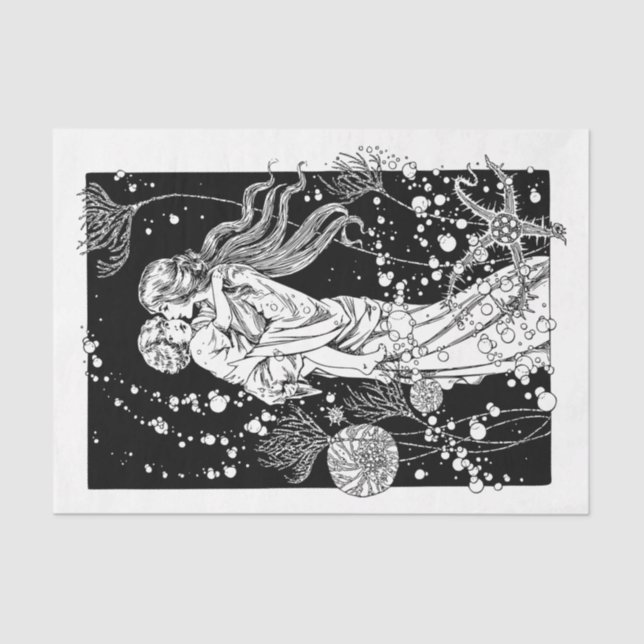 Mousseline Art Nouveau Papier de fond de découpage mère et en (Recto)