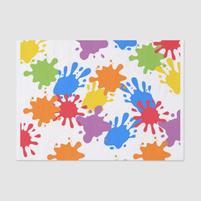Mousseline Art Paint Splash Anniversaire Tissus Papier papier (Recto)