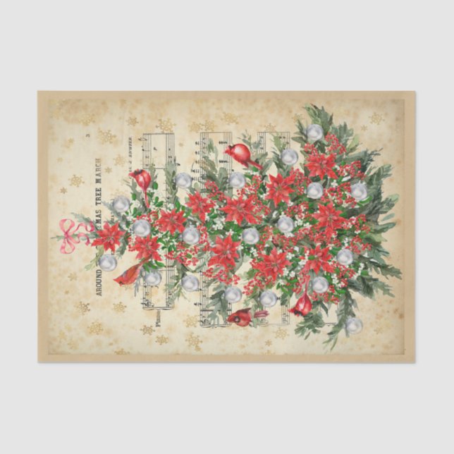 Mousseline Autour de l'arbre de Noël papier de tissus (Recto)