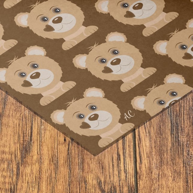 Mousseline Baby shower de bois Motif d'ours papier de tissus (Créateur téléchargé)
