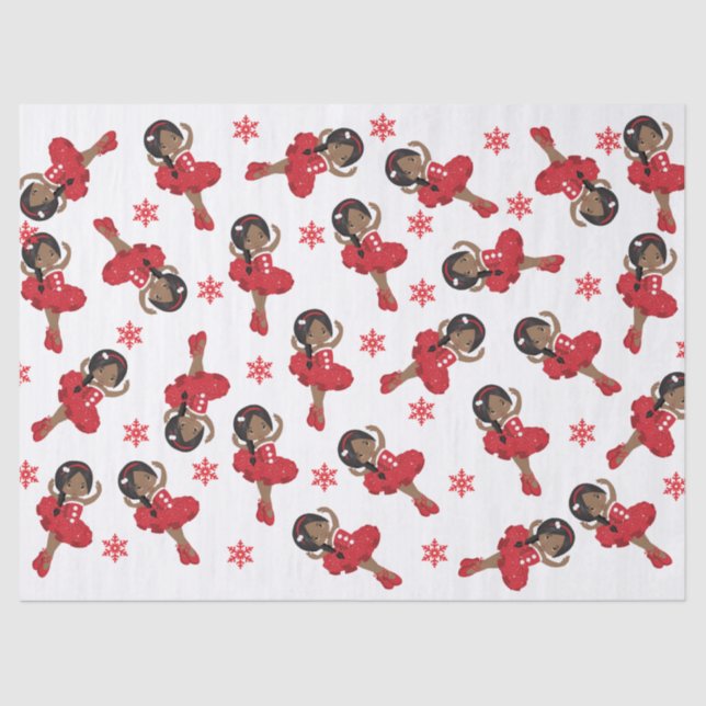 Mousseline Ballerina noire dans le papier Tissu Tutu rouge (Recto)