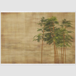 Mousseline Bambou Arbres Découpage 17 Papier Tissu Arrière - 