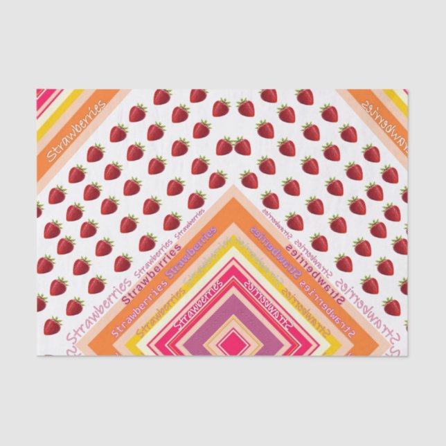 Mousseline Bande de papier de tissus fraise (Recto)