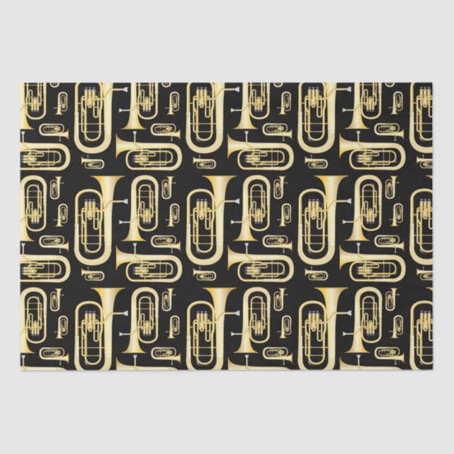 Mousseline Baritone Musicien Bande Enseignant Tissu Papier (Recto)