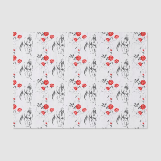 Mousseline Baroque Cheval Tissu Papier (Recto)