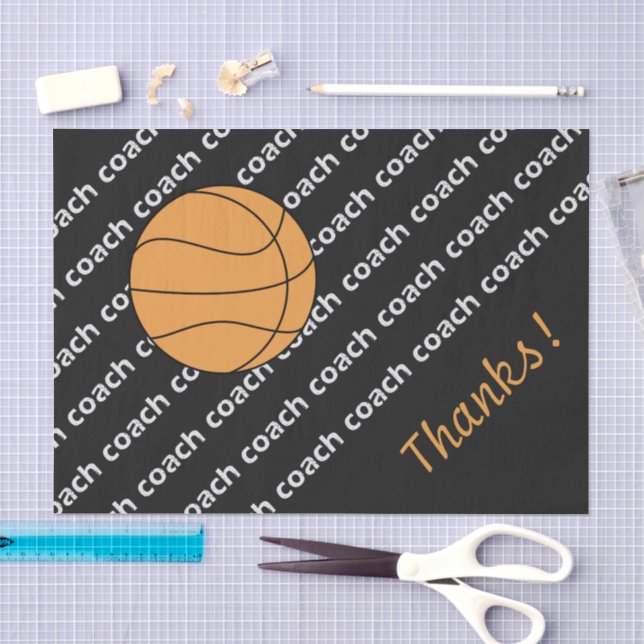 Mousseline Basket-ball Coach Merci Tissue Papier (Artisanat)