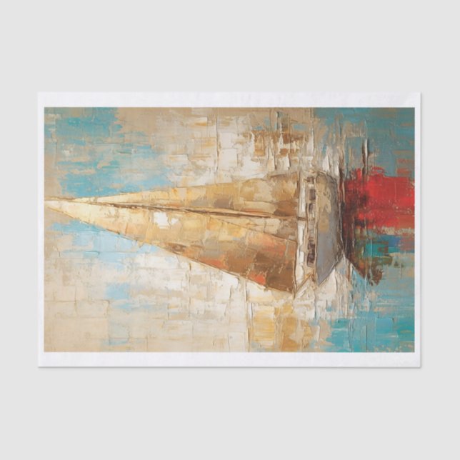 Mousseline Bateau à voile no 2 - Papier à papier décolpage (Recto)