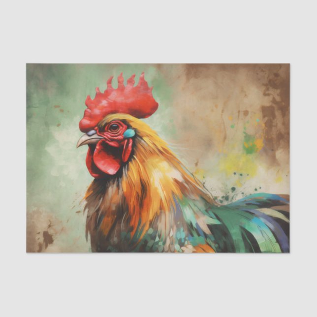 Mousseline Beau papier de découpage ROOSTER (Recto)